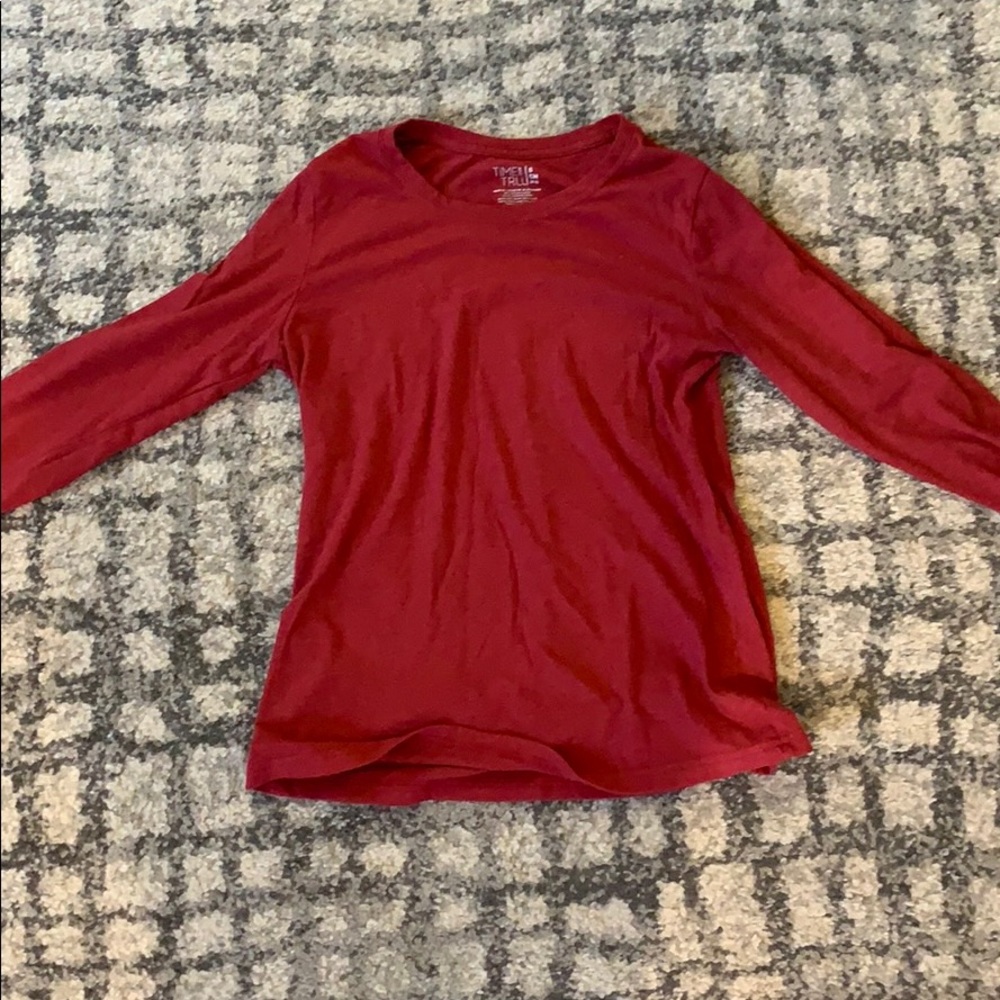 Red Time and True long sleeve pajama shirt